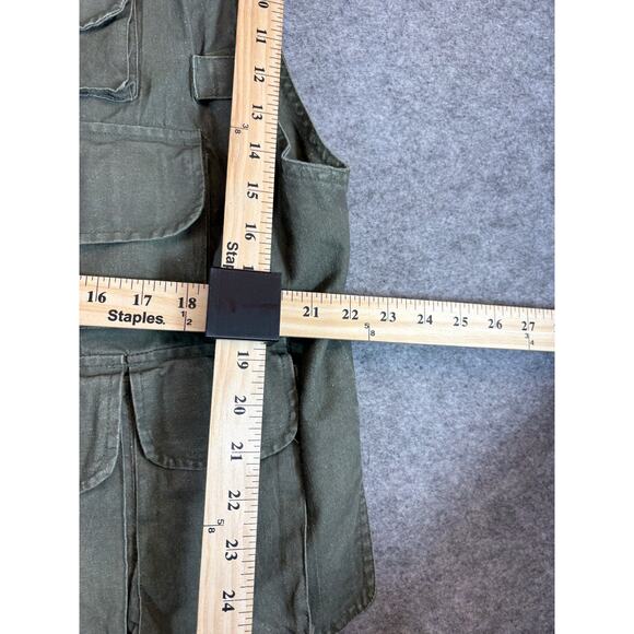 Vintage 90s Trail Designs Hunting Utility Vest Mens Large Khaki Tactical Outdoor - Picture 3 of 5